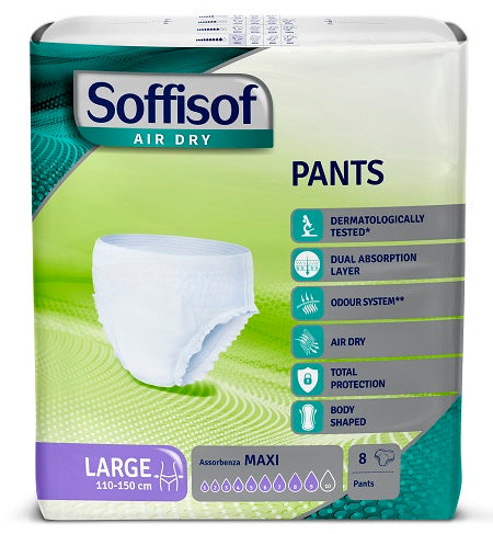 Soffisof air dry pants maxi large diaper 8 pieces