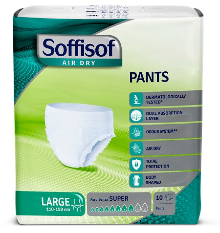 Soffisof air dry pants super large diaper 10 pieces