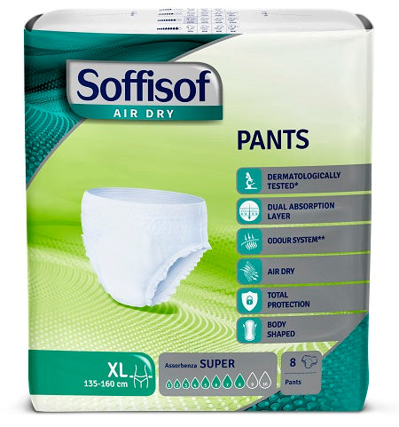 Pannolone soffisof air dry pants super extralarge 8 pezzi