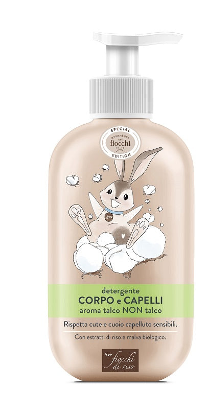 Copos de arroz limpiador corporal talco capilar especial 400 ml