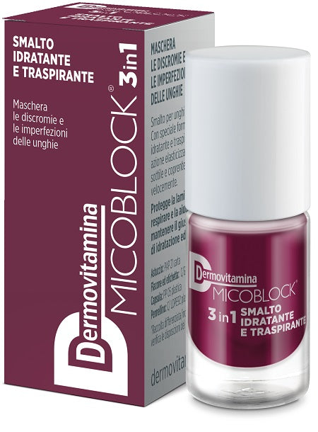 Dermovitamina micoblock 3in1 smalto idratante traspirante prugna 5 ml