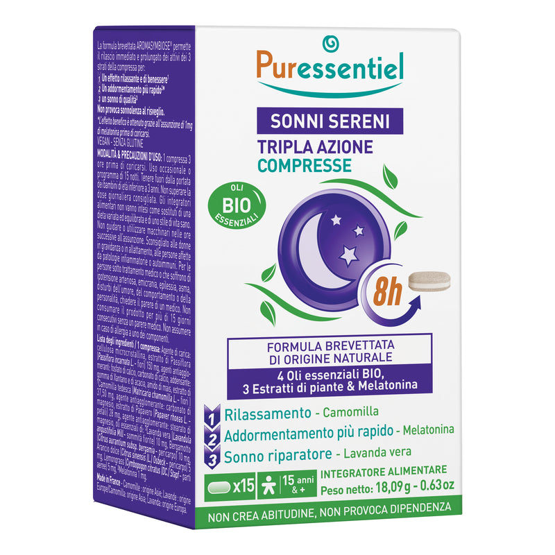 Puressentiel compresse tripla azione sonno 15 compresse