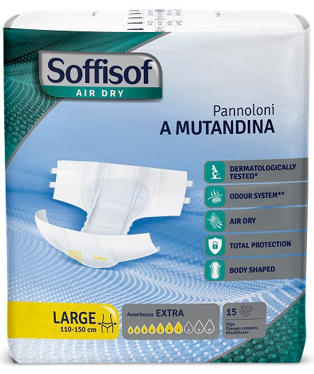 Air dry soffisof extra l 15 pieces diaper panties