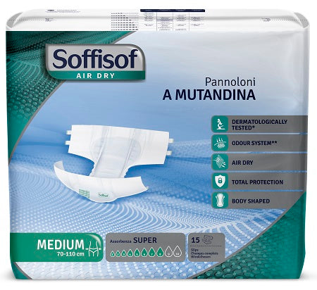 Soffisof super m air dry panty diaper 15 pieces