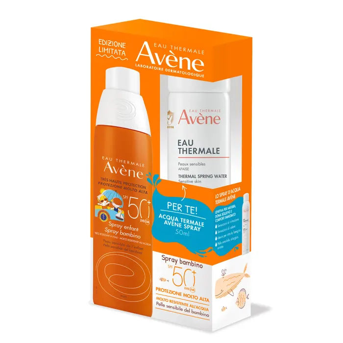 Avene solari spray bambini 50+ 200 ml + spray acqua 50 ml