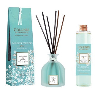 Diffusore con bastoncini te' bianco & gelsomino 100 ml