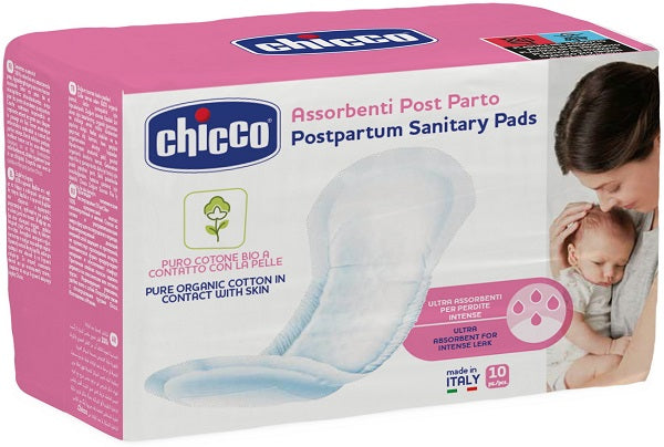 Chicco organic cotton postpartum pads 10 pieces