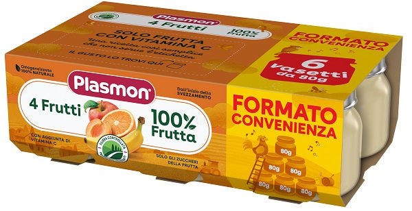 Plasmon omogeneizzato 4 frutti 6x80 g