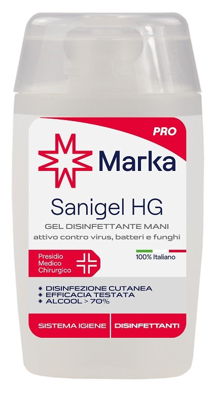 Sistema igiene marka sanigel hg gel disinfettante mani alcool 70% 100 ml