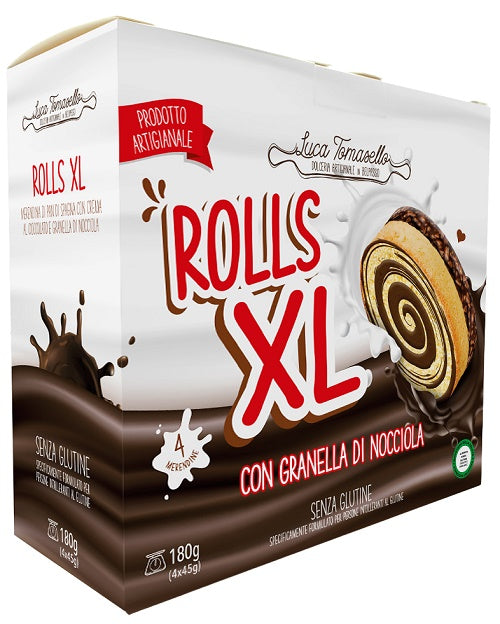 Rolls xl merendina pan di spagna granella nocciola 180 g