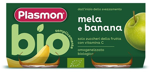 Plasmon omogeneizzato bio banana mela 2 vasetti x 80 g