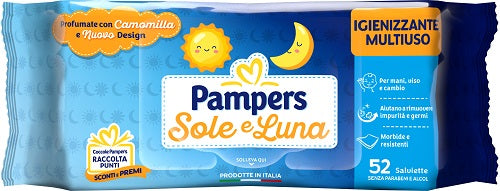 Pampers toallitas sol y luna 52 piezas