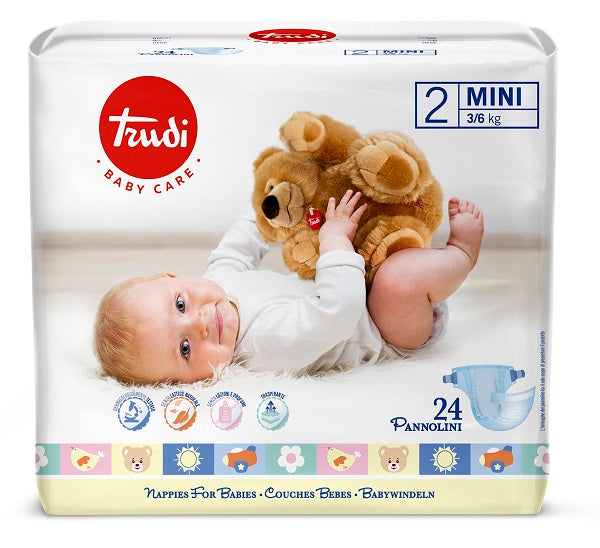 Trudi baby care mini pañales 3/6 kg 24 piezas