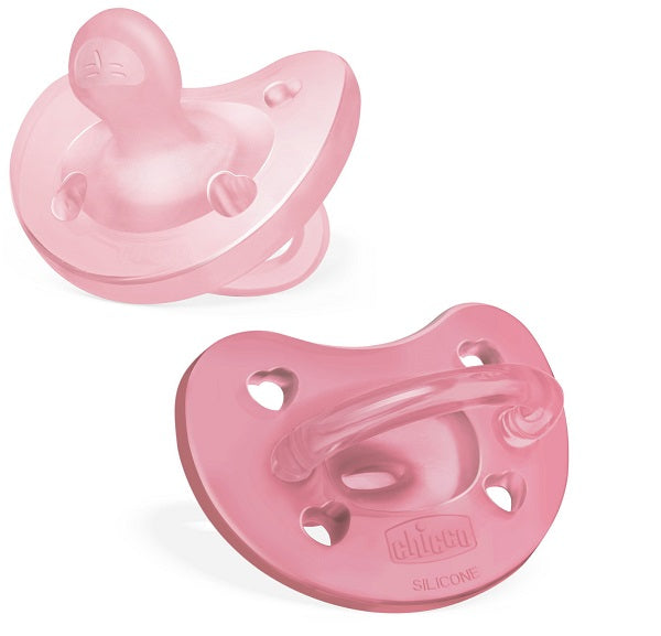 Chicco goma silicona rosa 6-16 meses 2 piezas