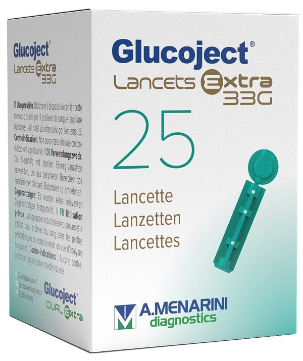 Lancetta pungidito glucojet extra gauge 33 25 pezzi