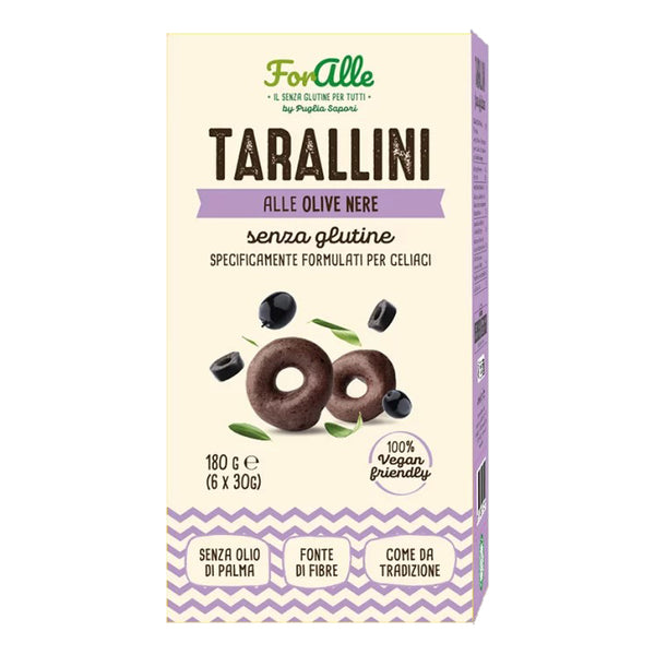 Foralle tarallini con aceitunas negras 6 sobres x 30 g