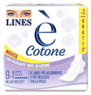 Lines e' cotone ali assorbente esterno 9 + 1 pezzi