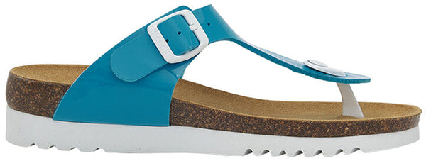 SCHOLL - Boa vista infradito in eco-pelle patent blue 40