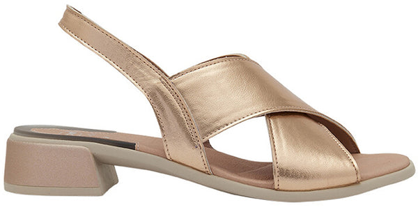 SCHOLL - Gaeta cross laminated sandalo con tacco rose gold 38