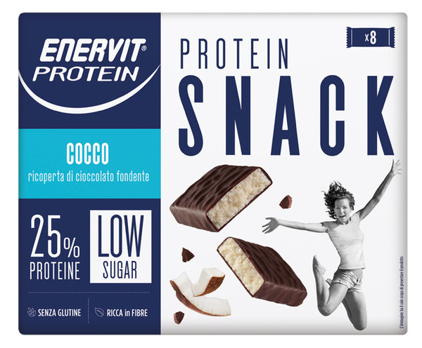 Enervit protein snack cocco low sugar astuccio 8 x 27 g