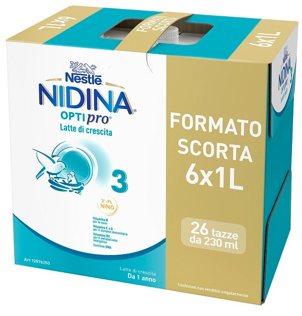 Nidina optipro 3 liquido 6 pezzi da 1 litro