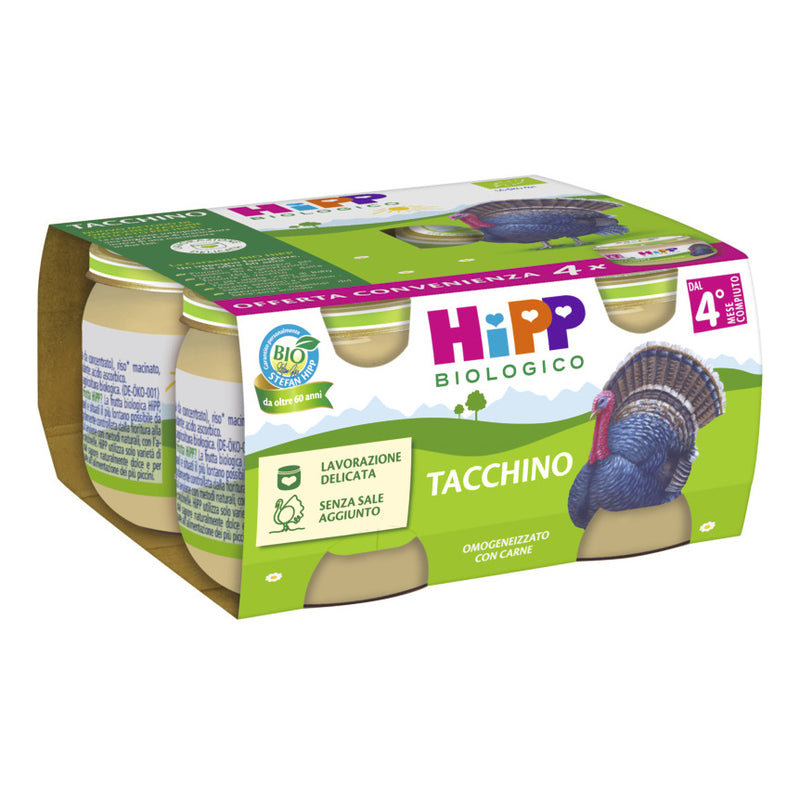 Hipp organic homogenized turkey 4 pieces of 80 g