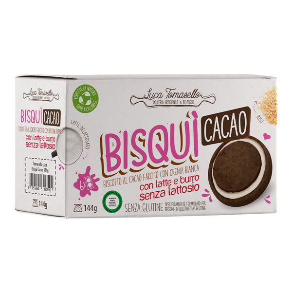 Bisqui' al cacao con crema bianca 144 g