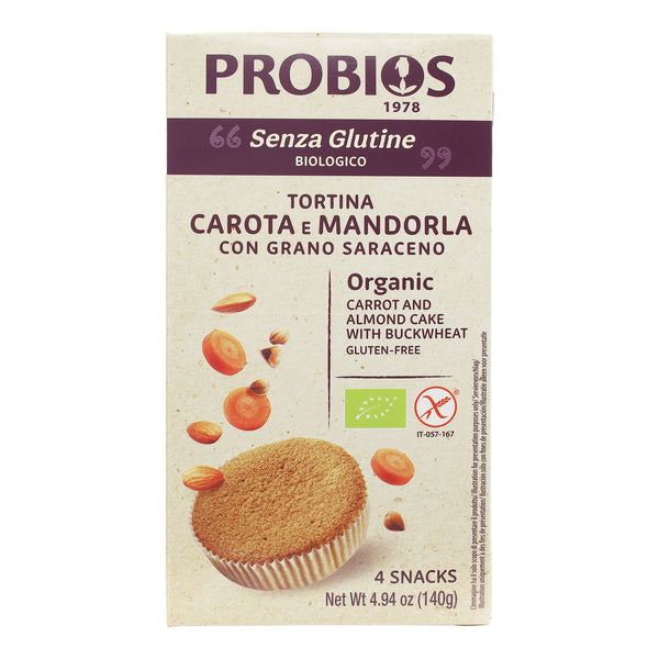 Probios tortino carota e mandorla 4 sacchetti x 35 g