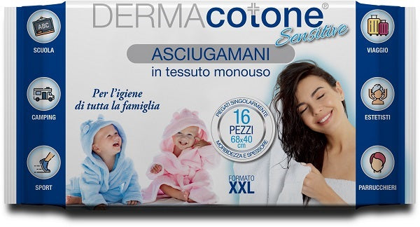 Dermacotone sensitive asciugamani xxl 68x40 cm 16 pezzi