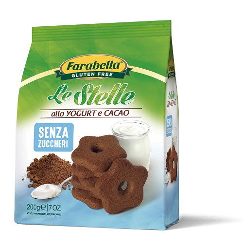 Farabella biscotti stelle yogurt e cacao senza zucchero 200 g