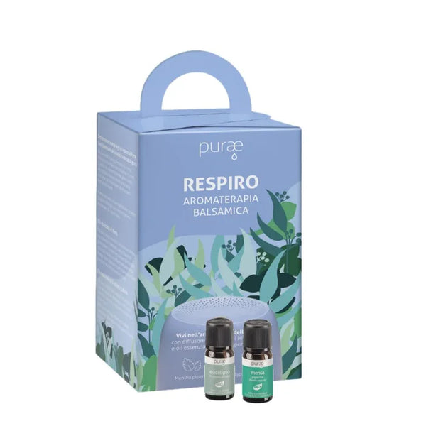 PURAE - Kit respiro balsamico - diffusore mini + ginepro olio essenziale bio