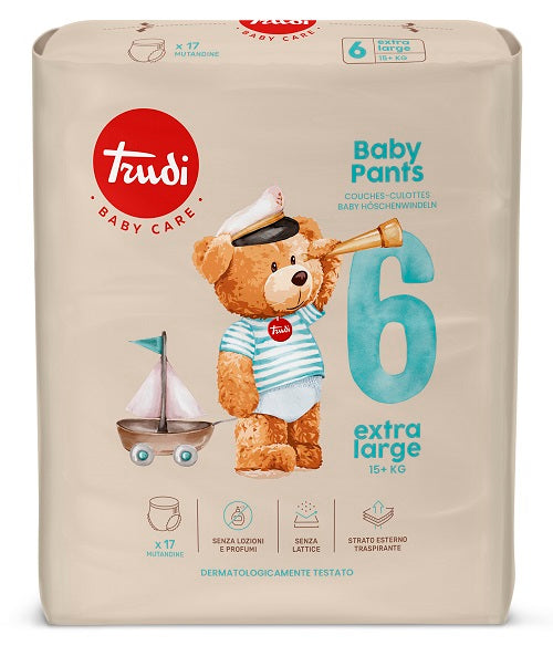 Trudi baby care pants extra large 15+ kg 17 pezzi