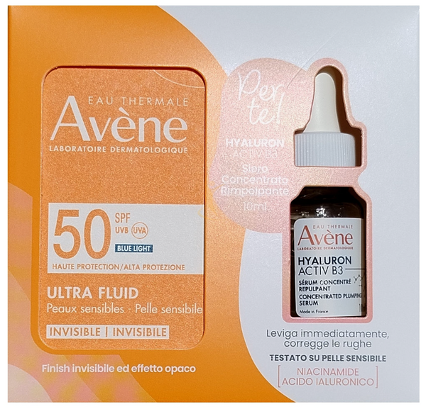 AVENE - Solari - Ultra Fluid invisibile SPF50 50ml + Hyaluron Active B3 siero 10ml