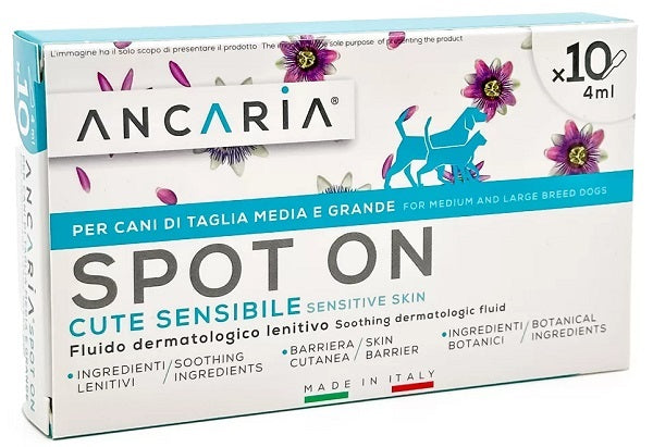 Ancaria spot-on para perros medianos y grandes 10 pipetas x 4ml