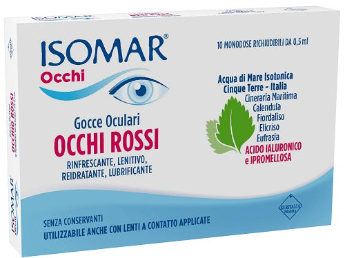 Isomar red eyes eye drops hyaluronic acid 0.20% 10 vials