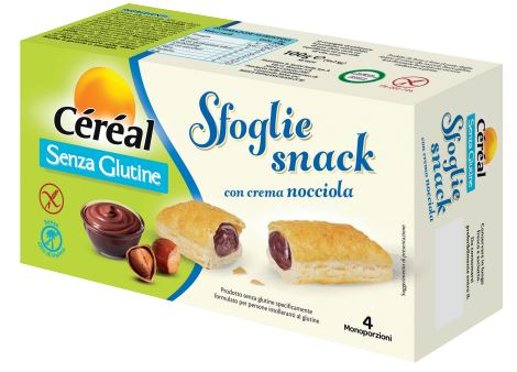 Cereal senza glutine sfoglie snack crema nocciola 4 monoporzioni