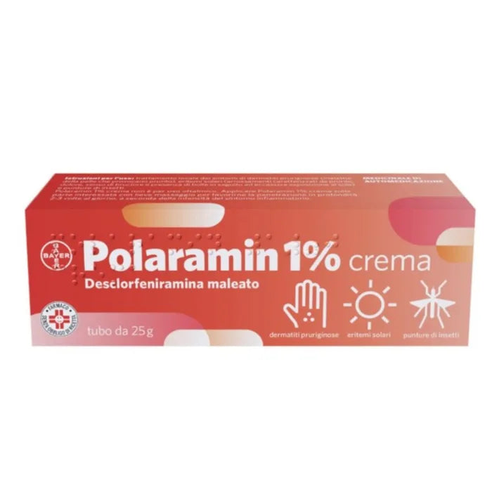 Polaramin 1% Crema per Dermatiti, Eritemi, Prurito, Punture di Insetto - 25gr