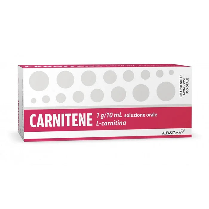 Carnitene 1g/10ml L-Carnitina Soluzione Orale Deficit Primari e Secondari di Carnitina - 10 Flaconi