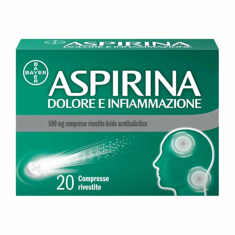 Aspirina Dolore e Infiammazione 500mg Antidolorifico e Antinfiammatorio - 20 Compresse