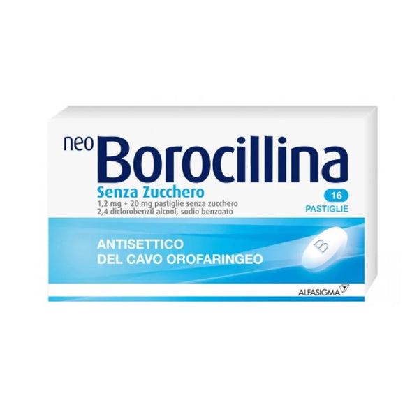 NeoBOROCILLINA - Antiséptico orofaríngeo Comprimidos desinfectantes sin azúcar - 16 comprimidos