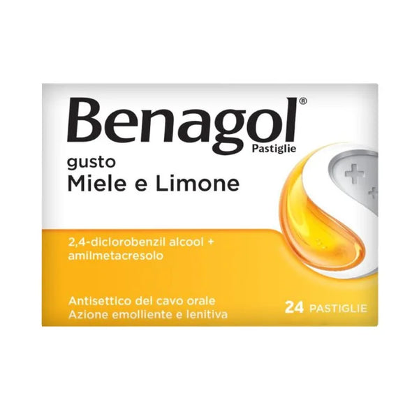 BENAGOL - Pastiglie Antisettico del Cavo Orale Gusto Miele e Limone - 24 Pastiglie