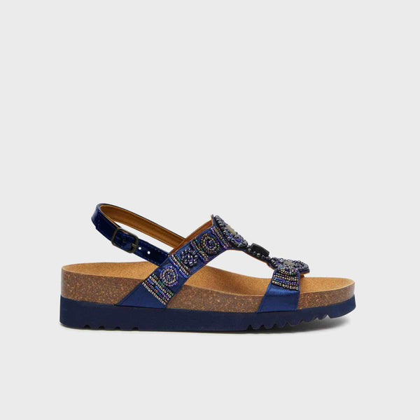 SCHOLL Bogota' sandal sandalo con perline navy blue 41