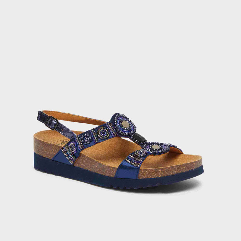 SCHOLL Bogota' sandal sandalo con perline navy blue 41