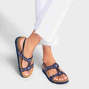 SCHOLL Bogota' sandal sandalo con perline navy blue 41