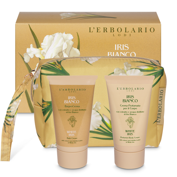 L'ERBOLARIO - Iris Bianco - Beauty pochette "bocciolo" 1 crema profumata corpo 75 ml + 1 bagnocrema 75 ml