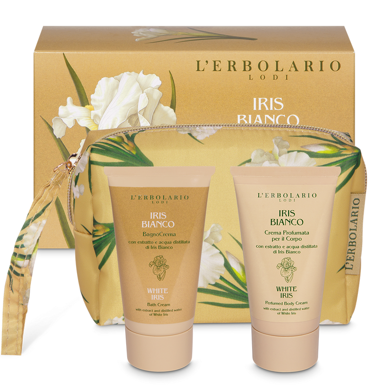 L'ERBOLARIO - Iris Bianco - Beauty pochette "bocciolo" 1 crema profumata corpo 75 ml + 1 bagnocrema 75 ml