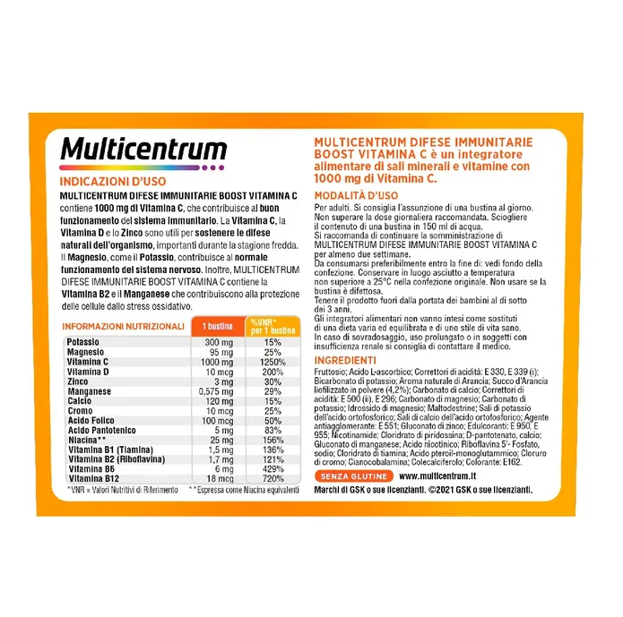 Multicentrum difese immunitarie boost vitamina c 28 bustine