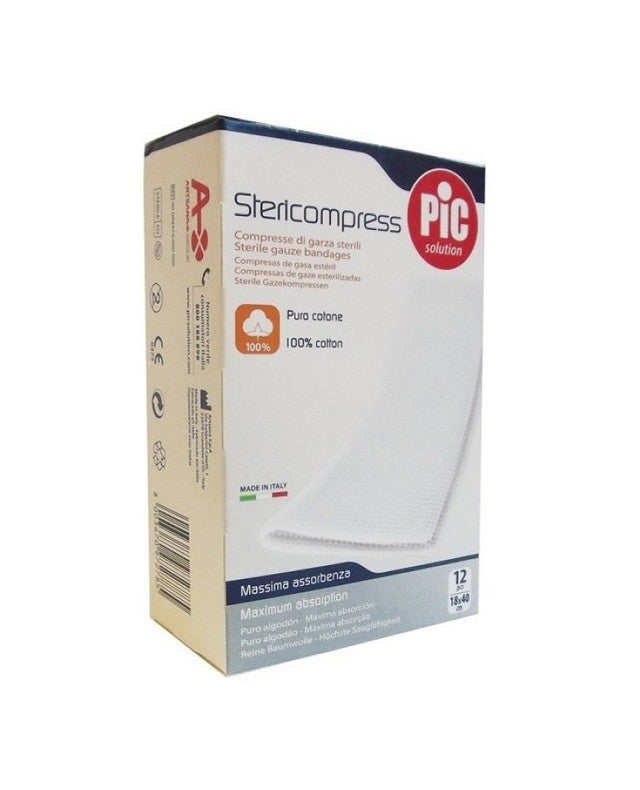 PIC Stericompress Garza Idrofila 18x40 cm - 12 Pezzi