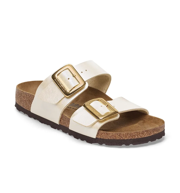 BIRKENSTOCK - Sydney sandali con fibbia quadrata in birko flor graceful pearl white 41