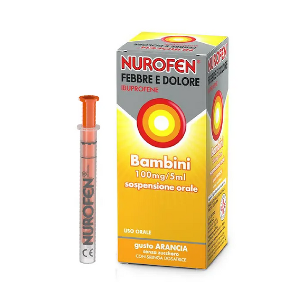 Nurofen Febbre e Dolore Bambini 100mg/5ml sospensione orale 150ml gusto Arancia